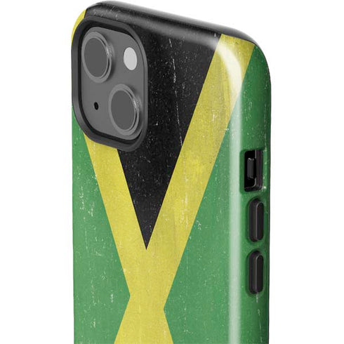Jamaica Flag Distressed iPhone 14 Impact Case